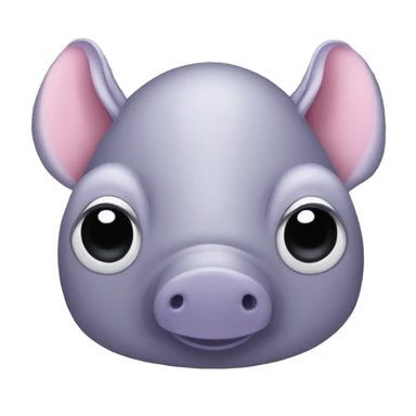 Lavender gray Pig armadillo isopod lobster fanned tail feathered tail pig armadillo darth Vader face sticker