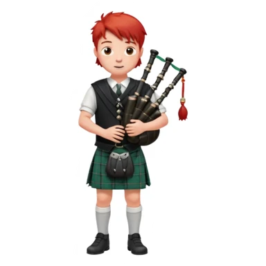 Scotch boy playing bag pipe full body sticker