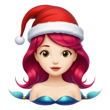 mermaid with christmass hat sticker