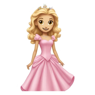 Can you make an emoji of Glinda from wicked with pink dress Ariana grande version sticker