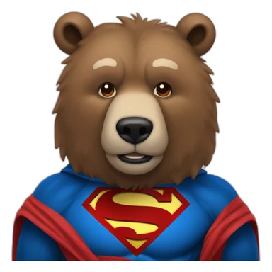 Grizzlybear wearing superman suit sticker