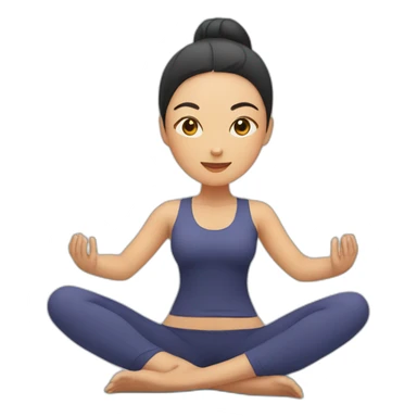 Asian woman doing yoga sticker