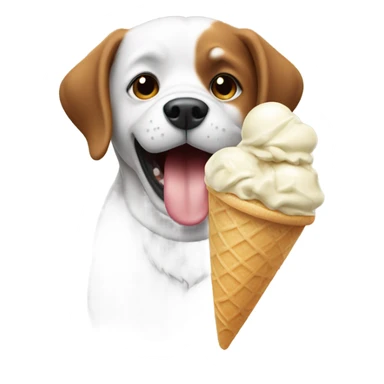 A dog eating ice cream sticker