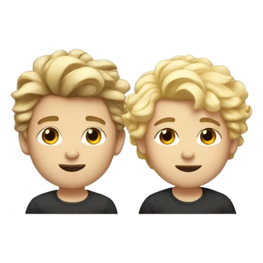 Two boys who are both white side by side one with dark curly hair and super sexy the other blonde taller and fat sticker
