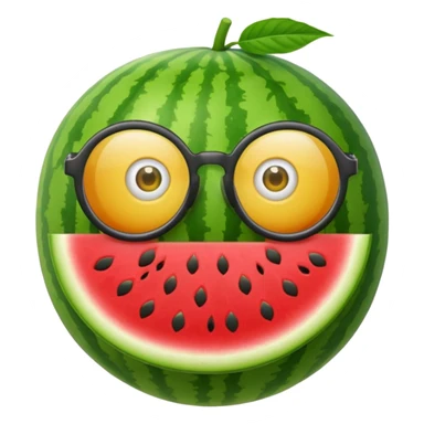 watermelon with glasses sticker