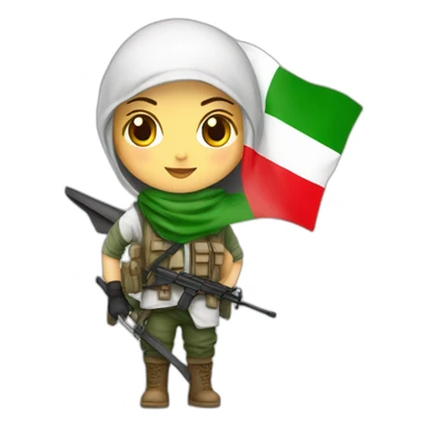 Freedom white girl fighter from Palestine with palestine flag and scarf sticker