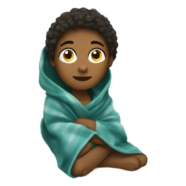 Teen sitting in school wearing a blanket  sticker