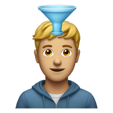 a person with a funnel on his head sticker