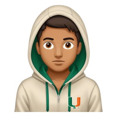 University of Miami, man in hoodie sticker