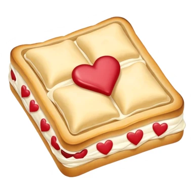 Frosted Toaster strudel pastry with hearts sticker