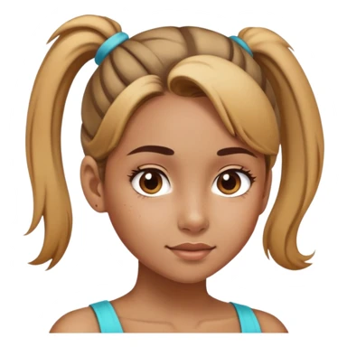 Hyperpigmentation girl with ponytail  sticker