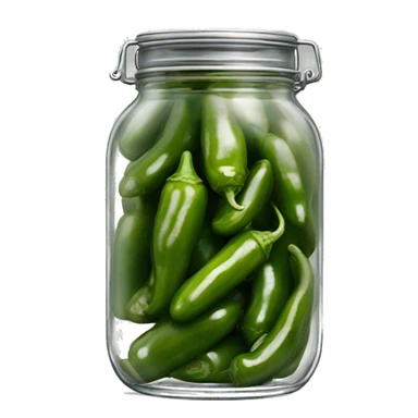 clear glass jar of pickled jalapenos sticker