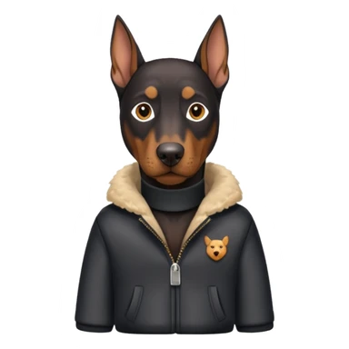 Doberman with clothes on sticker