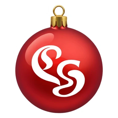 red Christmas ball with logo "S" sticker
