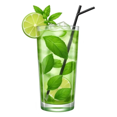 Make a mojito in she style of an emoji  sticker