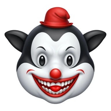 orca as an evil clown sticker