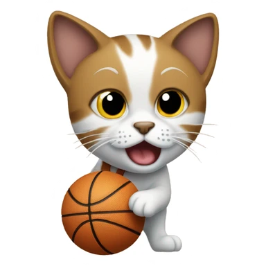 Cat dribbling a basketball sticker