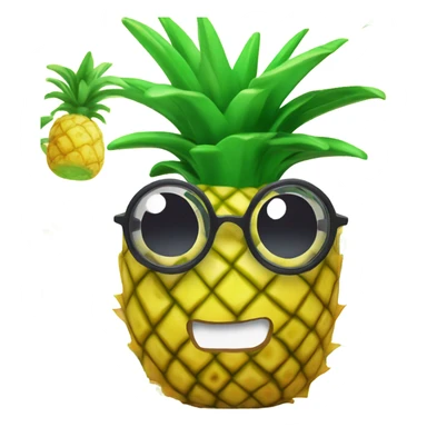 3D one pineapple  👱‍♀️🍍 with big shiny eyes 👀 The pineapple cute embarrassed ☺️ sticker
