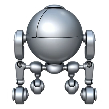 completely symmetrical 4 legged robot. center sphere with 4 evenly spaced legs extending from each side sticker