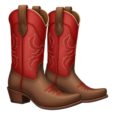 western boots with red accent color sticker