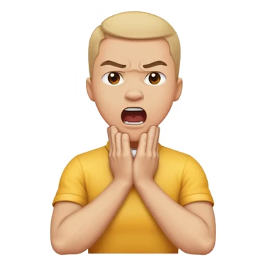 Both arms crossed holding His throat screaming angry sticker