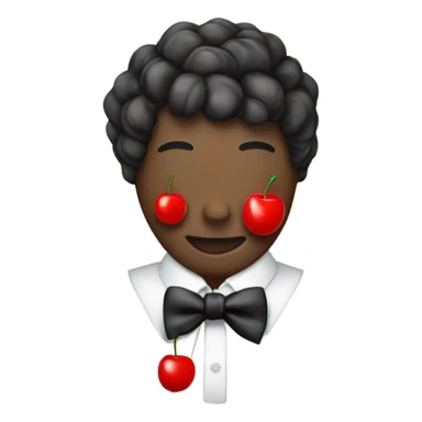 black bow with 2 red cherries sticker