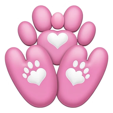 two puppy paws with a white heart on the pad sticker