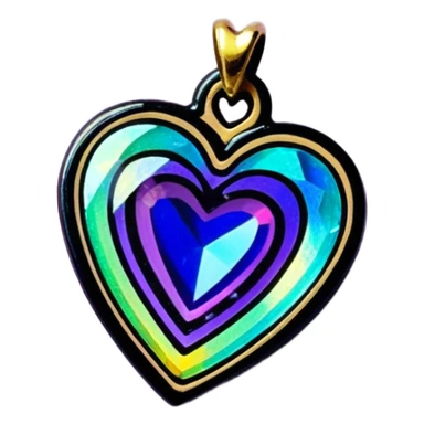 heart shaped mystic topaz holographic charm with rainbow sparkles sticker