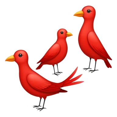 machine learning flock of three birds red color sticker