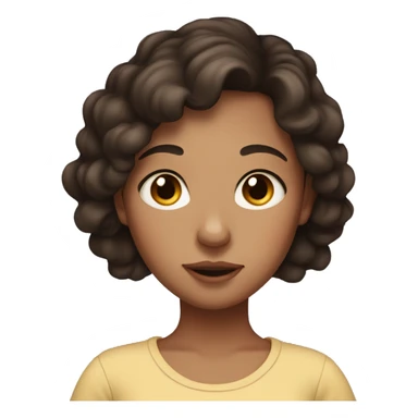 a girl with dark brown hair with brown eyes a freckle on her nose and is pregnant sticker