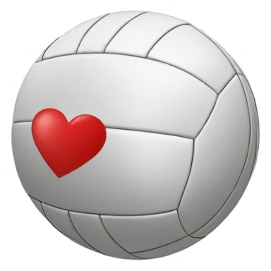 Volleyball ball with heart sticker