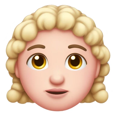 Emoji with big pink cheeks, big cute eyes, and long eyelashes  sticker