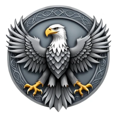 Game of thrones style eagle square picture frame  Sigil with Stark Colors sticker