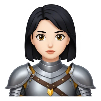 knight woman with black hair sticker