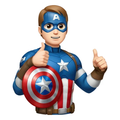 Captain America's shield, giving a big thumbs-up sticker