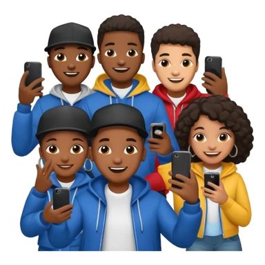 Crowd of people African American at a  hip hop concert recording video sticker