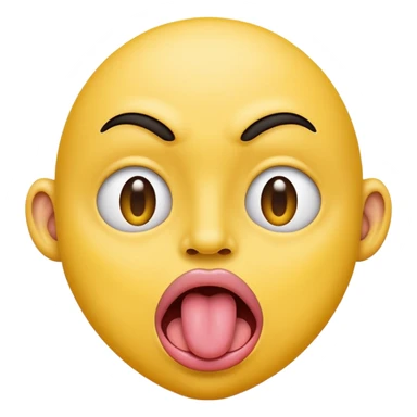 ryellow face with tongue sticking out to the side sticker