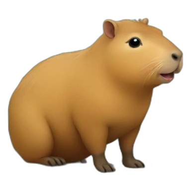 Petit capybara a cheval sur un autre sticker