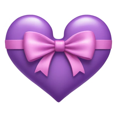 a violet heart wrapped by apink bow sticker