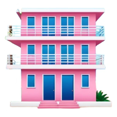 Matisse style pink SPAM art Miami beach landscape sticker