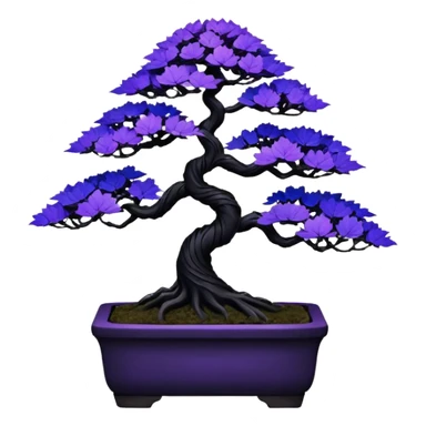  Rustic shiny black-purple fiber optic lights  maple cobalt tiny bonsai  sticker