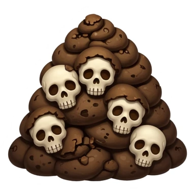 ((poop emoji))with  3 skulls sticker