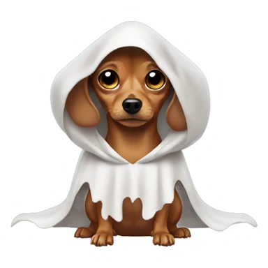 brown chiweenie in a ghost costume sticker