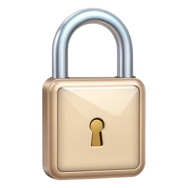 Holographic and glassmorphic beige lock sticker