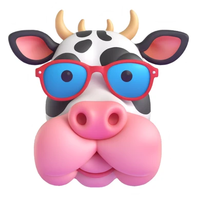 a fun and playful cow wearing sunglasses sticker