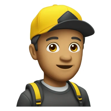 My Memoji with a Ferrari yellow cap sticker