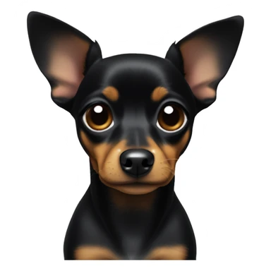 Small black Chiweenie with white chest with droopy ears  sticker