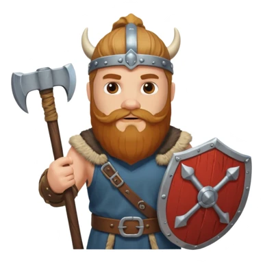 Bearded viking holding axe and shield sticker
