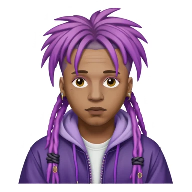 Juice WRLD rapper with purple dreadlocks sticker