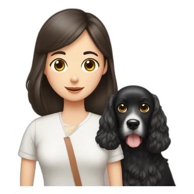 Turkish man with Korean girl and cocker spaniel thnx sticker